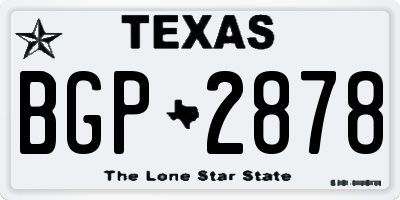 TX license plate BGP2878