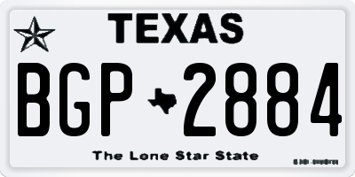 TX license plate BGP2884