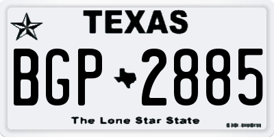 TX license plate BGP2885