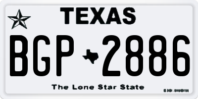 TX license plate BGP2886