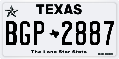TX license plate BGP2887