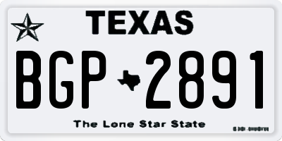 TX license plate BGP2891