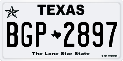TX license plate BGP2897
