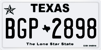 TX license plate BGP2898