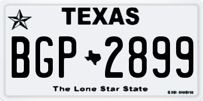 TX license plate BGP2899