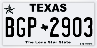 TX license plate BGP2903