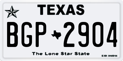 TX license plate BGP2904