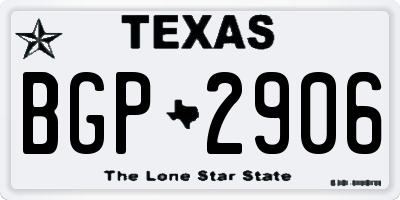 TX license plate BGP2906