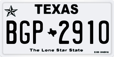 TX license plate BGP2910