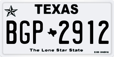 TX license plate BGP2912