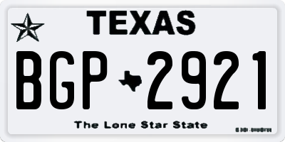 TX license plate BGP2921
