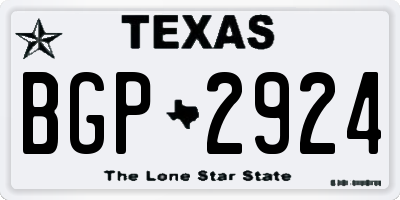 TX license plate BGP2924