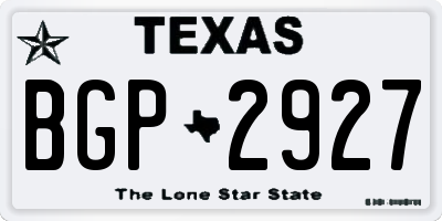 TX license plate BGP2927