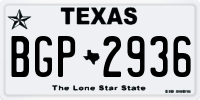 TX license plate BGP2936