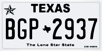 TX license plate BGP2937