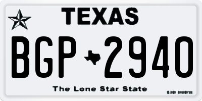 TX license plate BGP2940