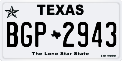 TX license plate BGP2943