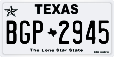 TX license plate BGP2945