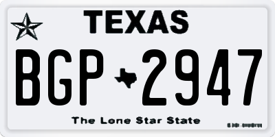 TX license plate BGP2947
