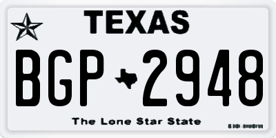 TX license plate BGP2948