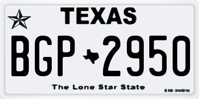 TX license plate BGP2950
