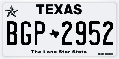 TX license plate BGP2952