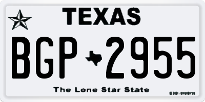 TX license plate BGP2955