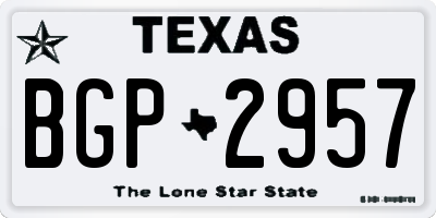 TX license plate BGP2957