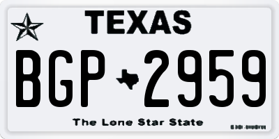 TX license plate BGP2959