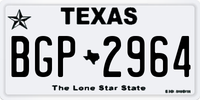 TX license plate BGP2964