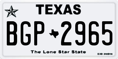TX license plate BGP2965