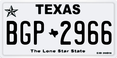 TX license plate BGP2966