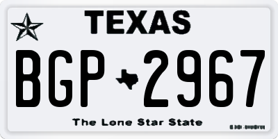 TX license plate BGP2967