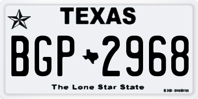 TX license plate BGP2968