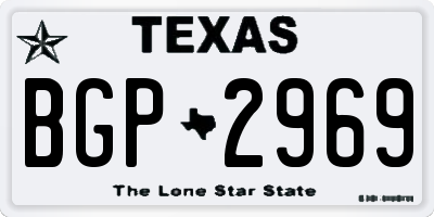 TX license plate BGP2969