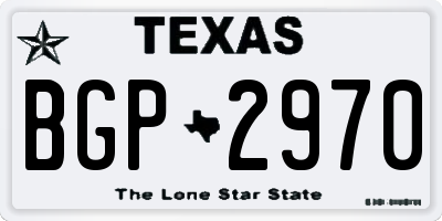 TX license plate BGP2970