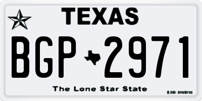 TX license plate BGP2971