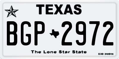 TX license plate BGP2972