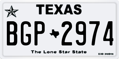 TX license plate BGP2974