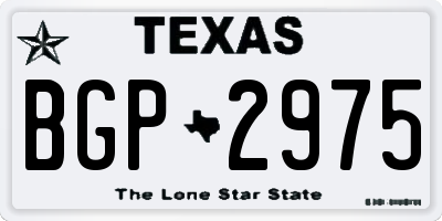 TX license plate BGP2975