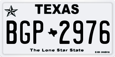 TX license plate BGP2976
