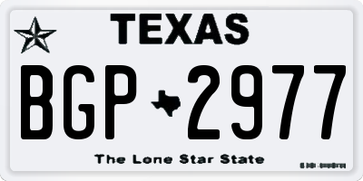 TX license plate BGP2977