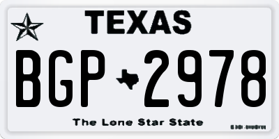 TX license plate BGP2978