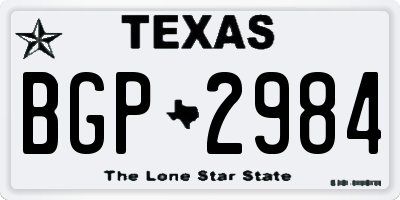 TX license plate BGP2984