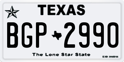 TX license plate BGP2990