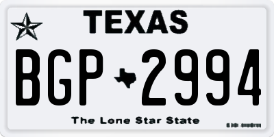 TX license plate BGP2994