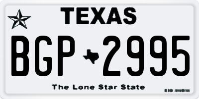 TX license plate BGP2995