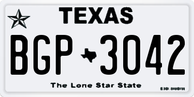 TX license plate BGP3042
