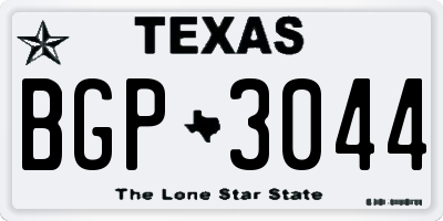 TX license plate BGP3044
