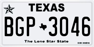 TX license plate BGP3046
